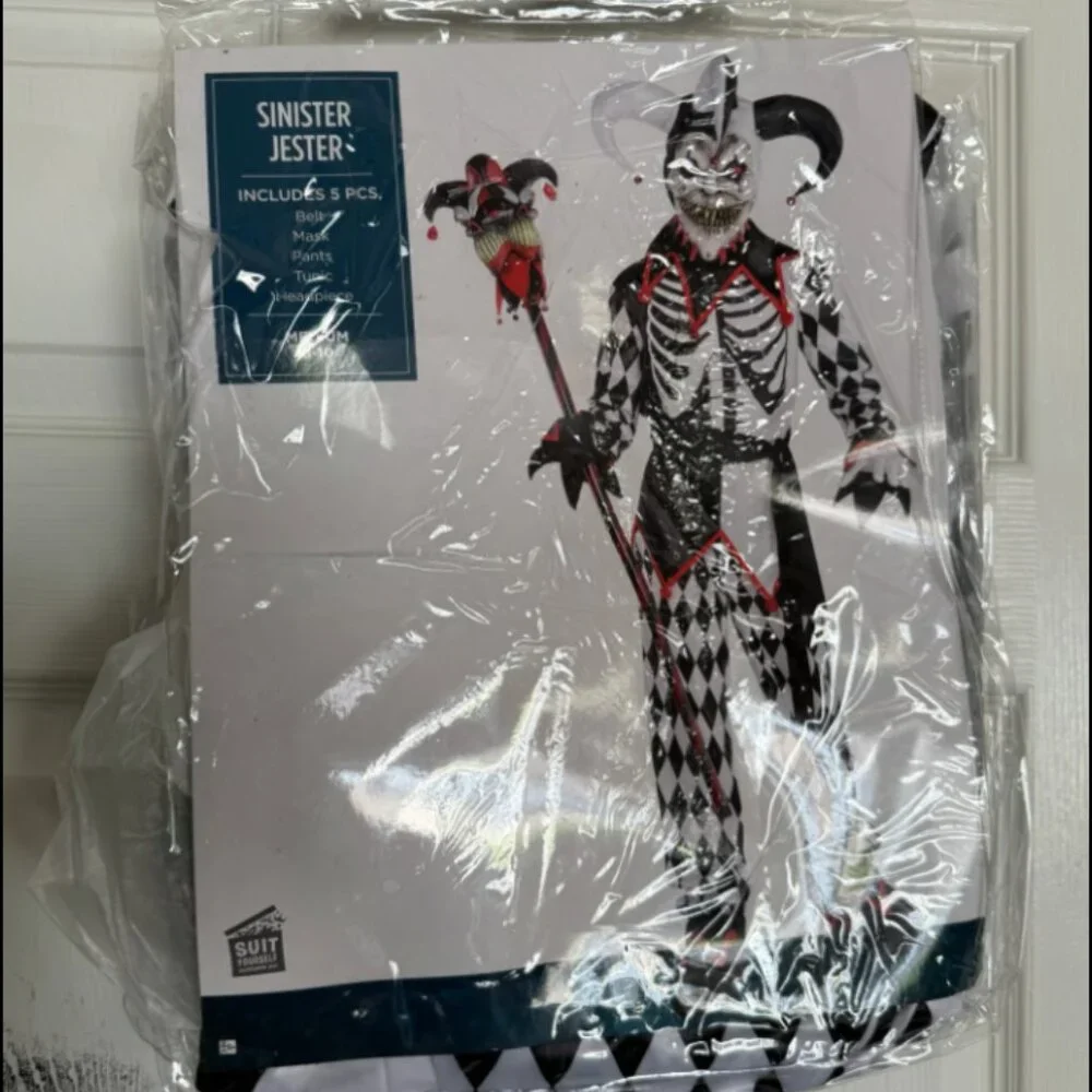 Sinister Jester Costume for Kids - M Youth New
